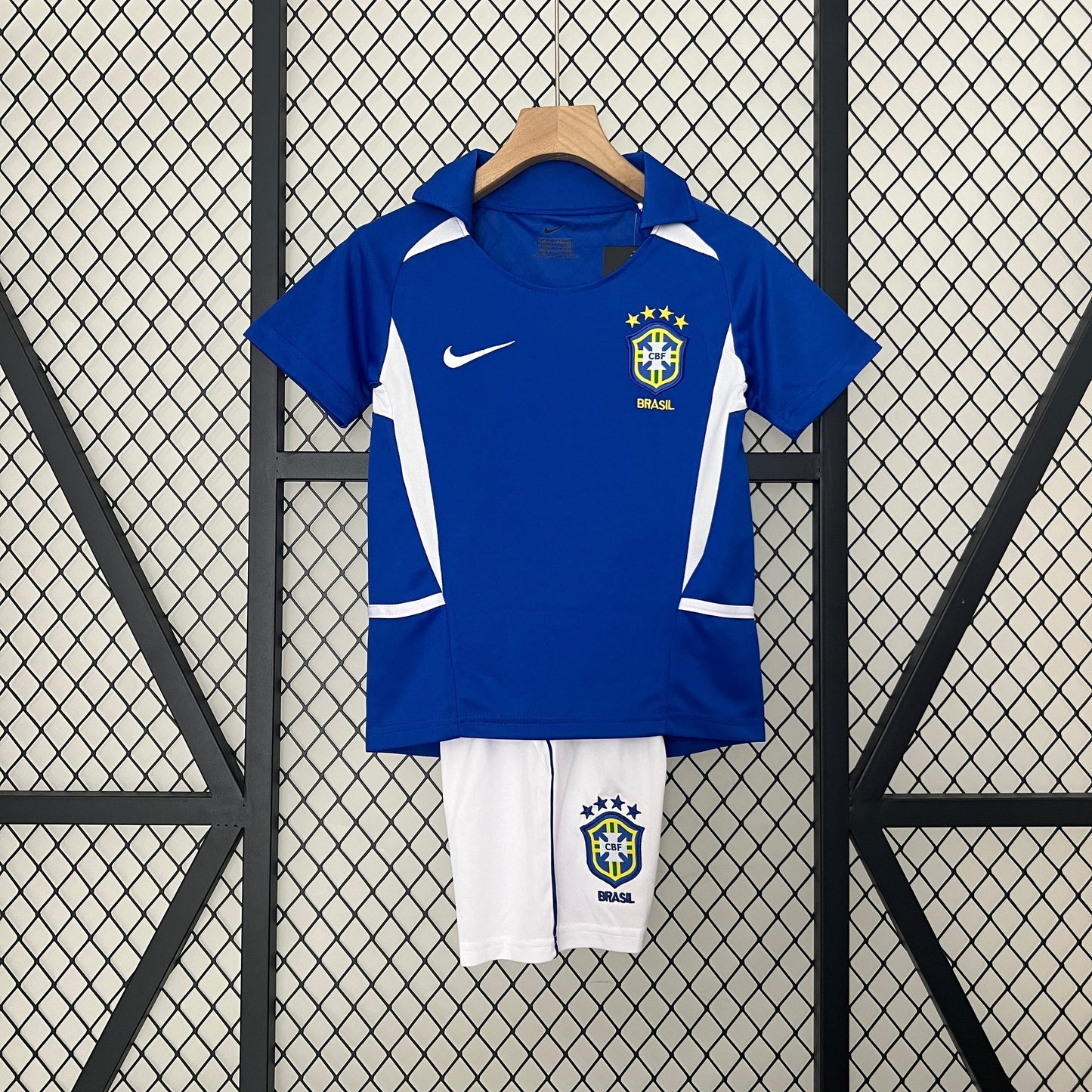 Brazil Away Retro Kids Kit 2002