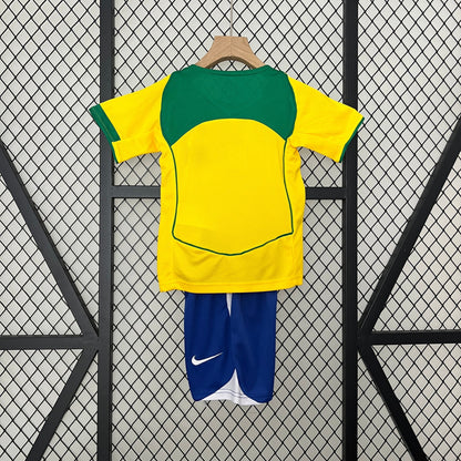 Brazil Away Retro Kids Kit 2004