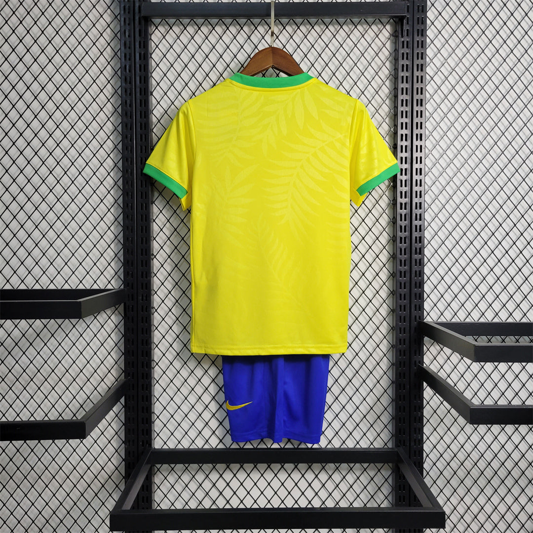 Brazil Home Retro Kids Kit 2023/24